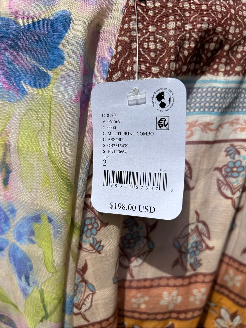NWT🌷Free People Santa Eulalia Patchwork Printed Ruffle Hem A-Line Maxi Skirt - Picture 16 of 16